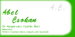 abel csokan business card